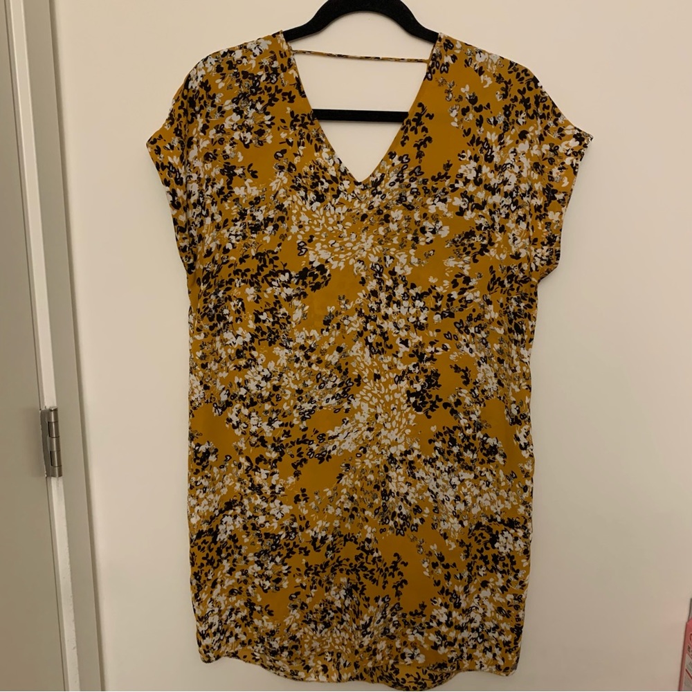 Monk & Lou one piece dress / tunic in mustard yellow floral